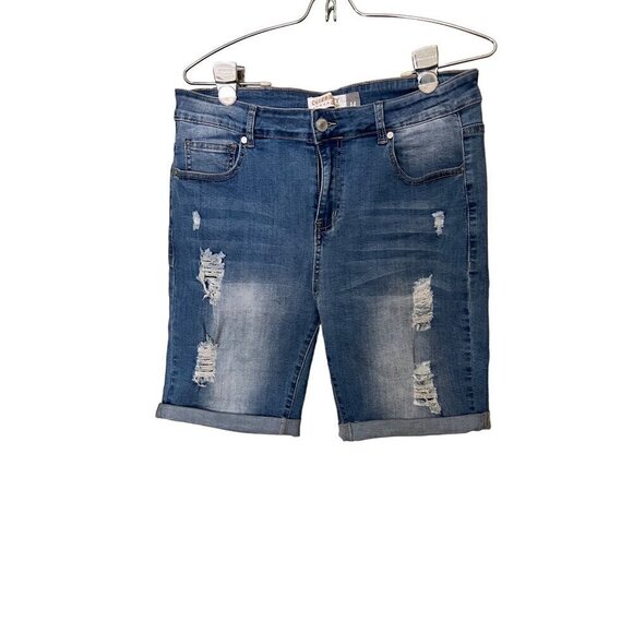 Celebrity Ace Distressed Denim jean  Shorts Size 14 - Picture 1 of 11